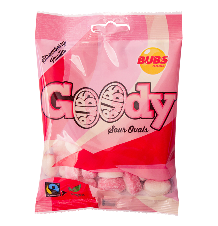 Bubs Vanilla and Strawberry Ovals 90g Bag