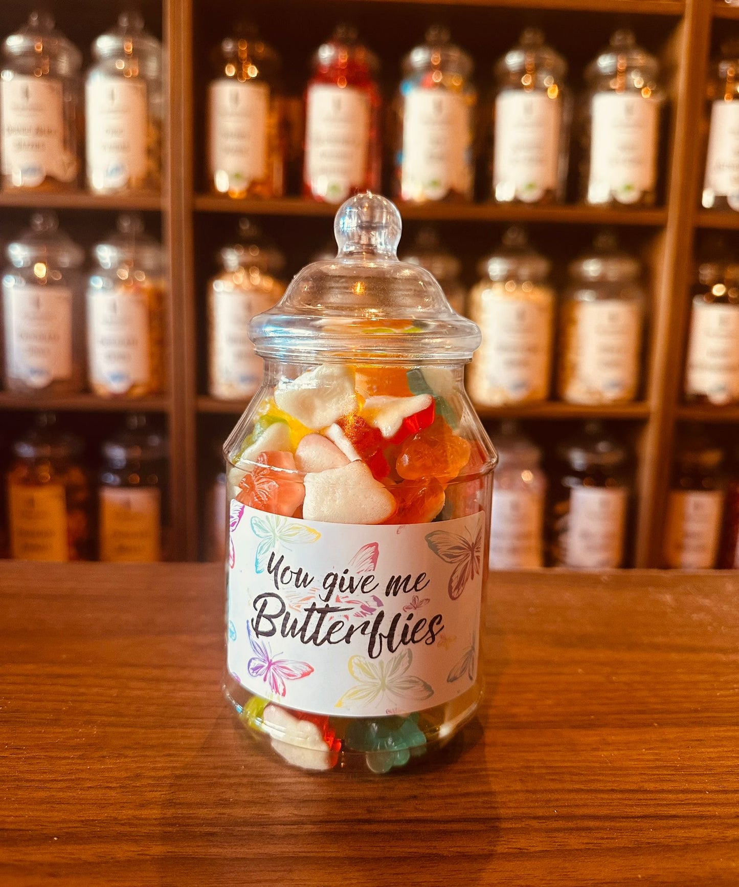 Valentines Sweet Jar - "You Give Me Butterflies"