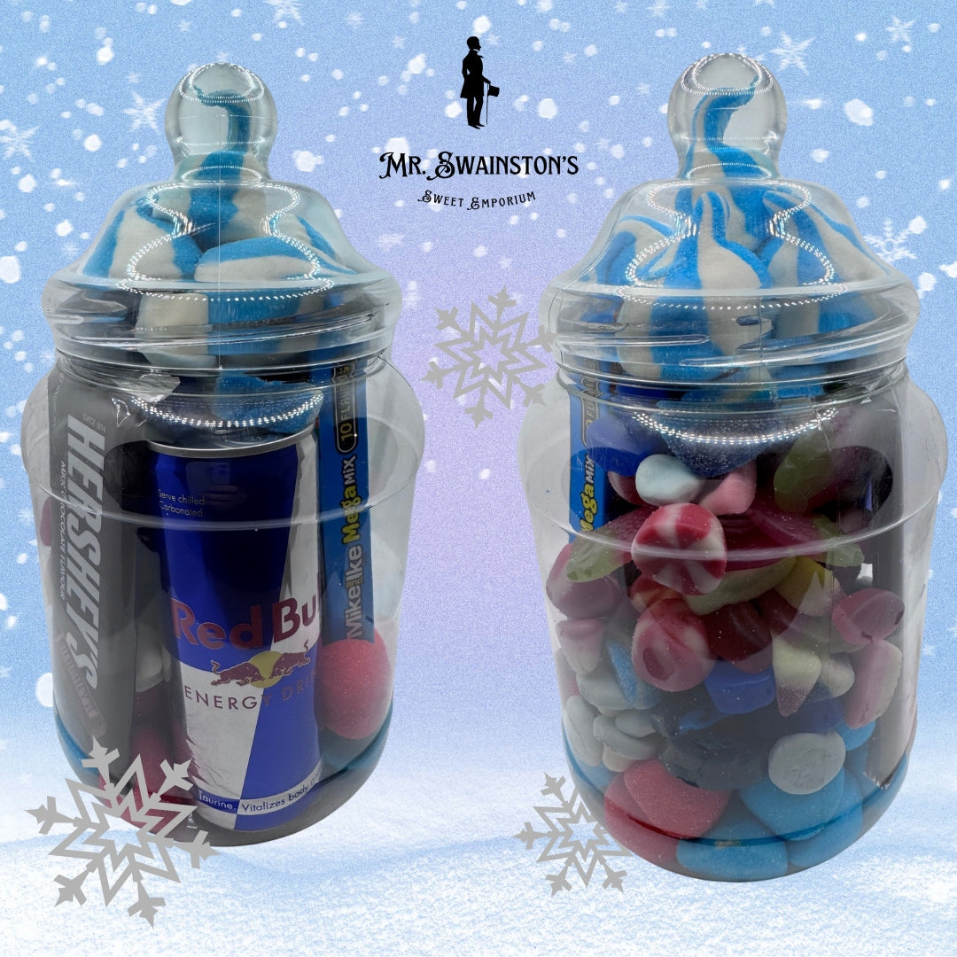 Sweet Jar with Drink, Chocolate and Candy